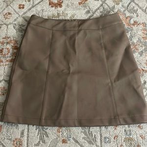 Forever 21 Mocha Faux Leather Mini Skirt